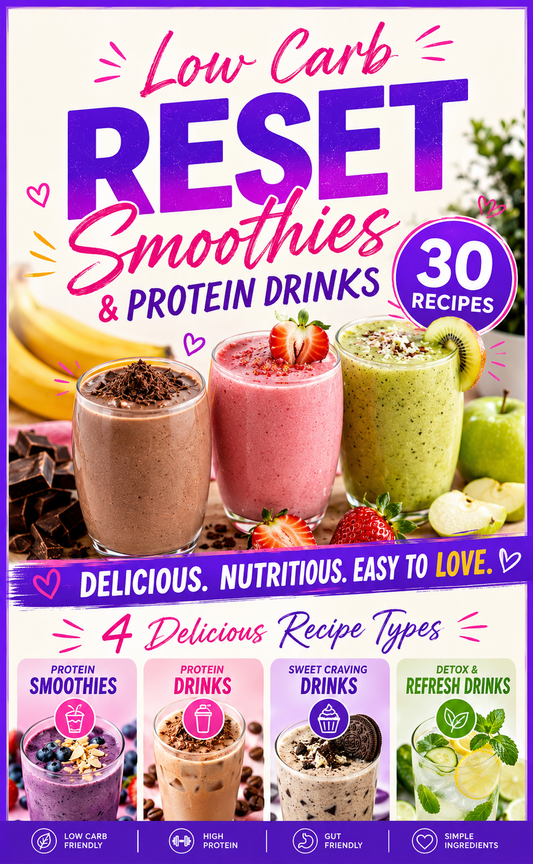 Low Carb Reset Smoothies & Protein Drinks (30 recipes)
