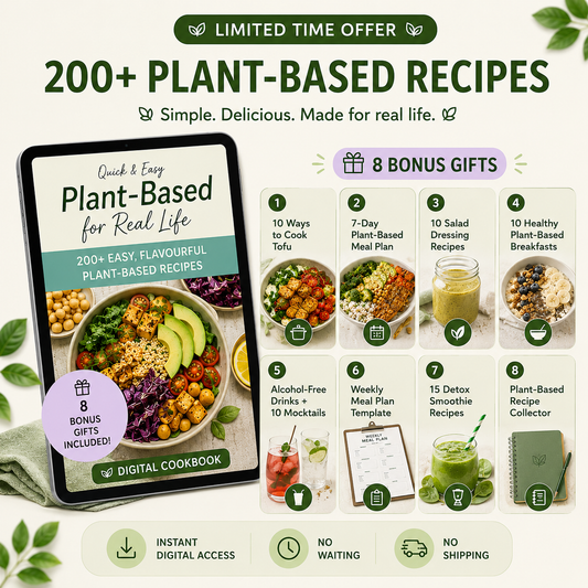 200+ Plant-Based Digital Cookbook 🌱 + 8 BONUSES Gifts Included 🌿