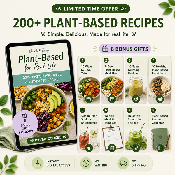 200+ Plant-Based Digital Cookbook 🌱 + 8 BONUSES Gifts Included 🌿